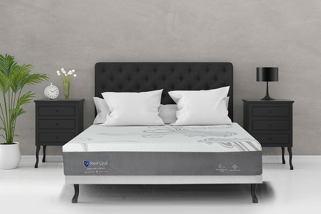 Happy Woman Baking Bread Roll In Kitchen Oven